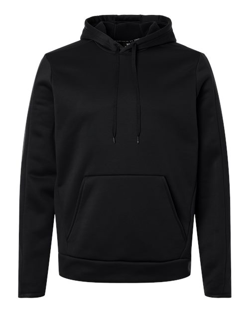 Under Armour Men's Armour Fleece Pro Hooded Sweatshirt in Black/White, front view