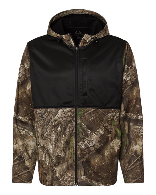 Unisex Realtree® Performance Colorblocked Full-Zip Hooded Sweatshirt in Camo/Black