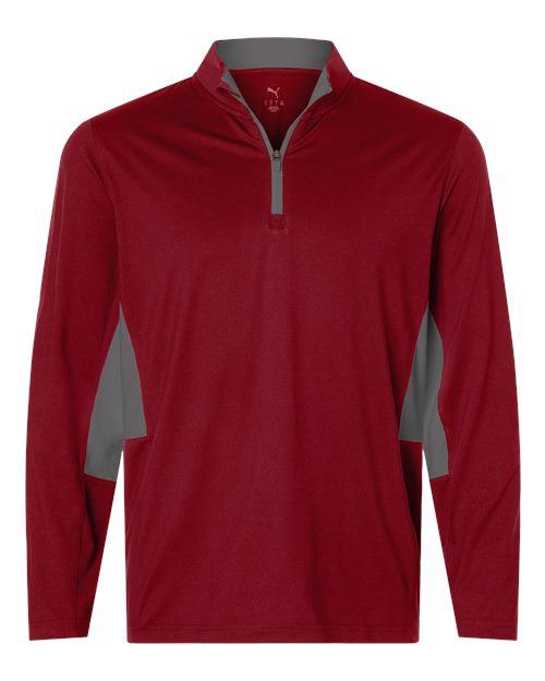 Puma Golf Men's Pure 2.0 Quarter-Zip in Dark Crimson/Slate Sky