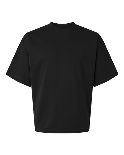 American Apparel Unisex French Terry Oversized Boxy Tee in Black, front view