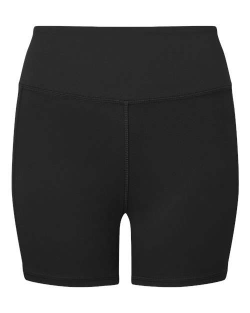 TriDri Women's Performance Micro Shorts in Black, front view