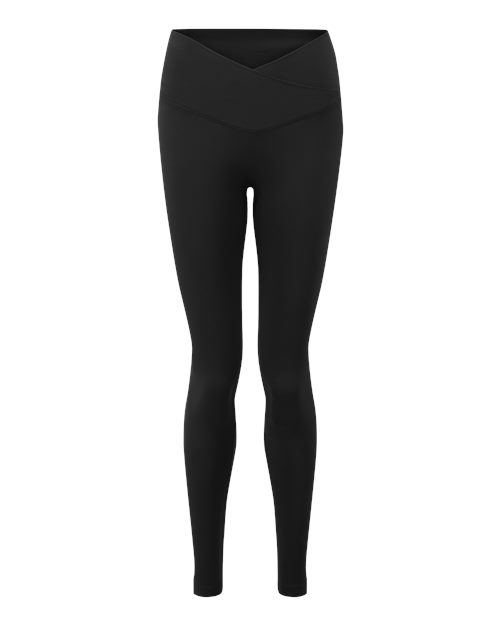 TriDri Women's Luxe Leggings in Black, front view
