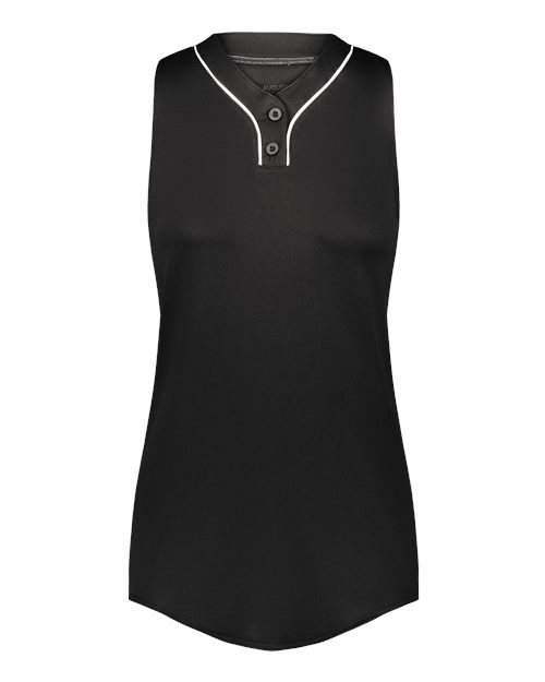 Augusta Sportswear Girls' Cutter Jersey in Black/White, front view