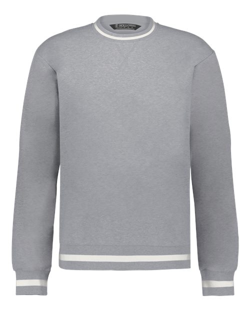 Holloway Unisex Heritage Prep Crewneck Sweatshirt in Athletic Heather/Vanilla
