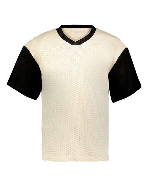 Holloway Unisex Prep Street Fan Jersey in Alabaster/Black, front view