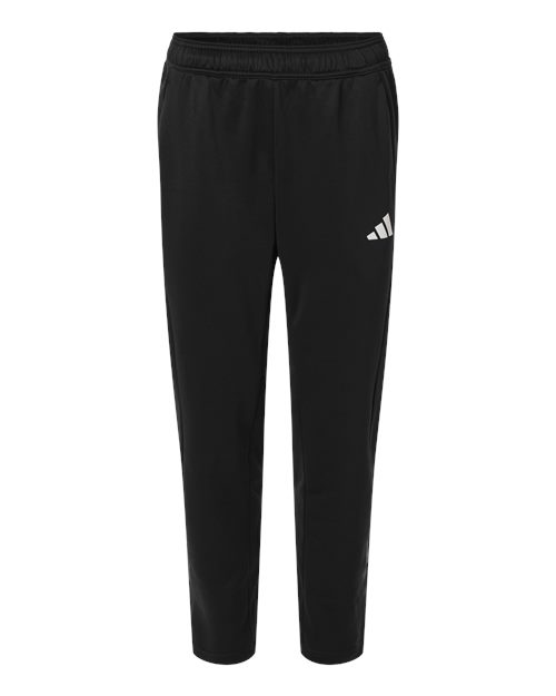 Adidas Men's Game & Go Fleece 3-Bar Sweatpants in Black, front view