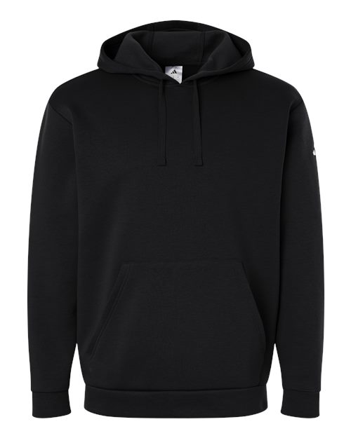 Adidas Men's Fleece Hooded Sweatshirt in Black/White, front view
