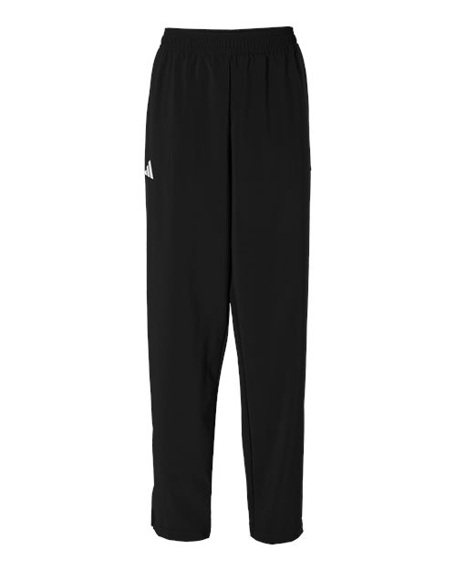 Adidas Women's TIRO Woven Sweatpants in Black/ White, front view