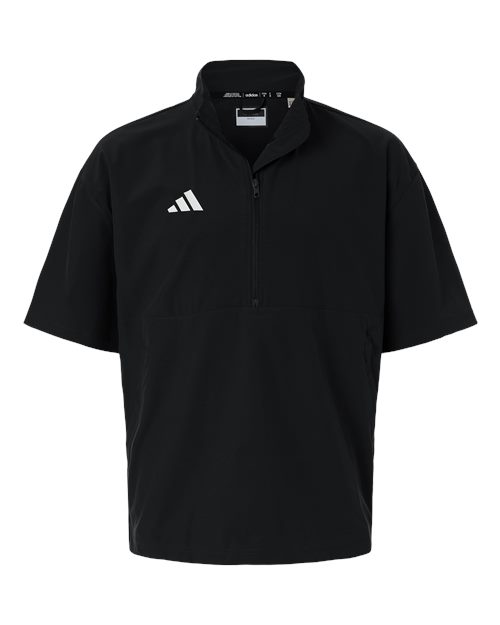 Adidas Men's Short Sleeve Quarter-Zip Pullover in Black/White