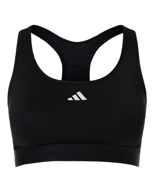 Adidas Women's Techfit Compression Racerback Sports Bra in Black, front view