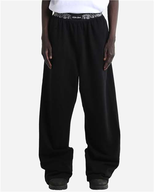 Shaka Wear Unisex Paisley Bandit Sweatpants in Black