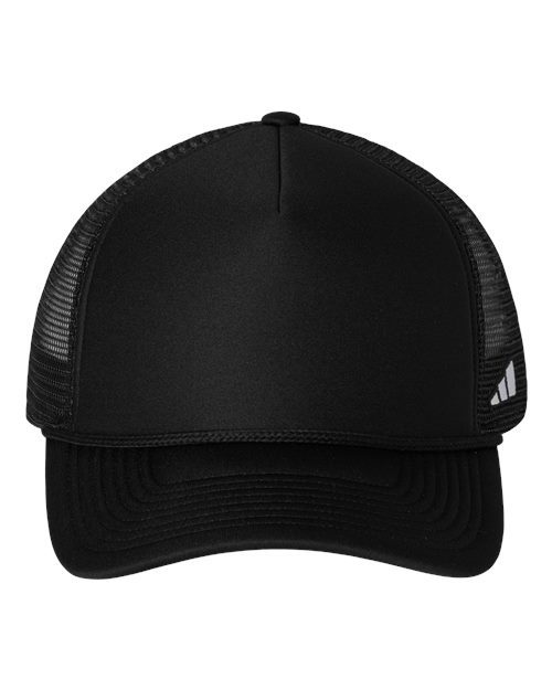 Adidas Fundamental Dispatch Trucker Cap in Black/White, front view