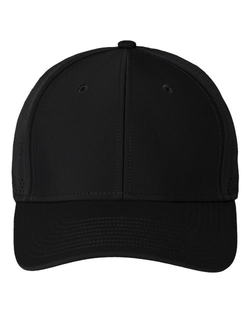 Adidas Fundamental Gameday Stretch Cap in Black/Team Dark Grey, front view