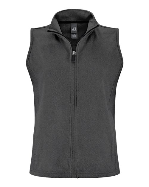 J. America Women's Element Fleece Vest in Black, front view