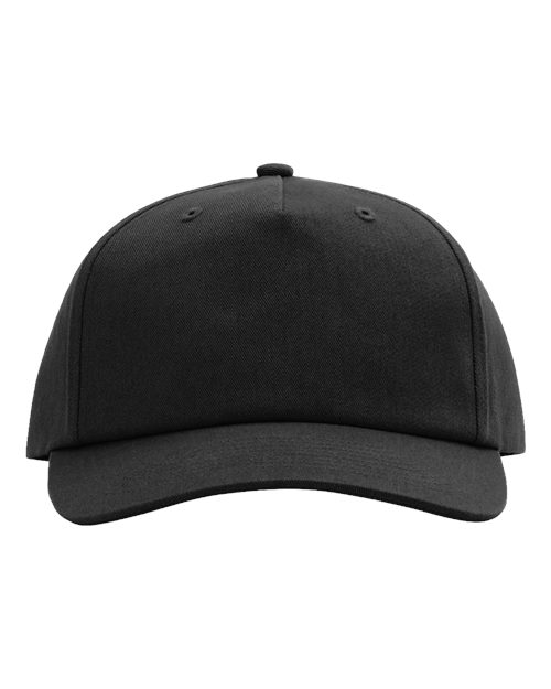 Richardson Five-Panel Gramps Cap in Black, front view
