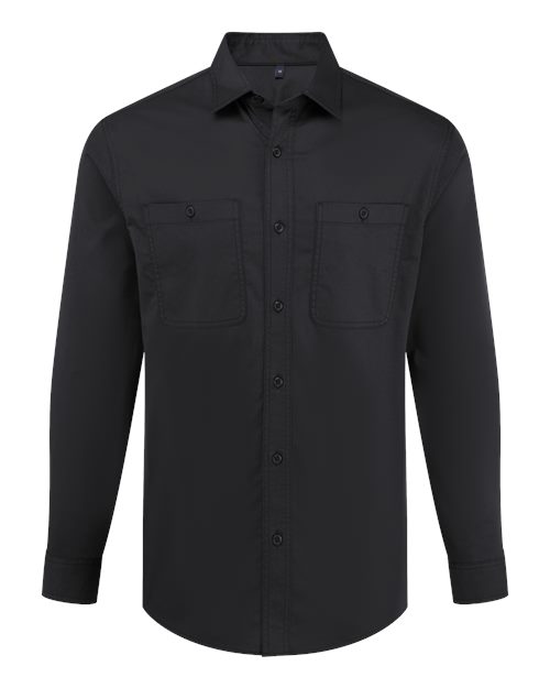Artisan Utility Service Shirt in Stay Black, front view