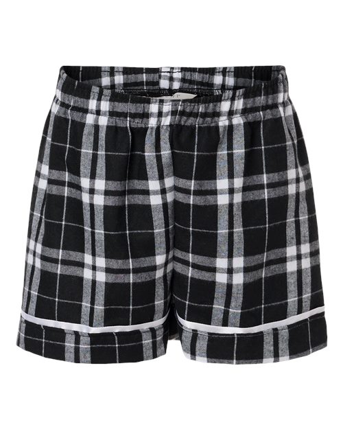 Boxercraft Youth Flannel Shorts in Black/White Plaid