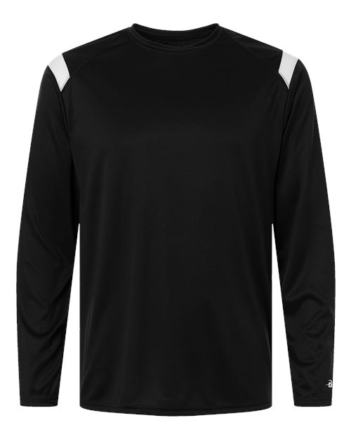 Badger Unisex On The Rise Long Sleeve T-Shirt in Black/White