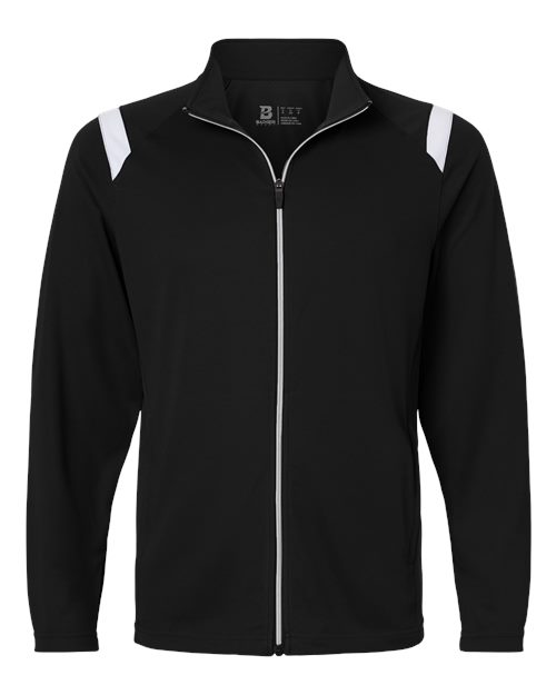 Badger Men's On The Rise Outercore Warm-up Jacket in Black/White