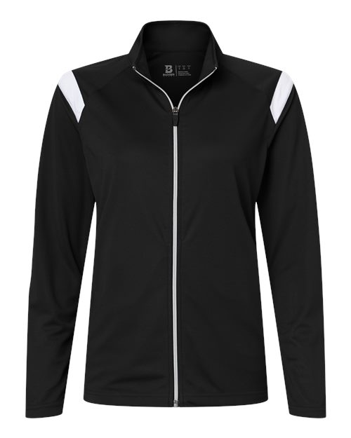 Badger Women's On The Rise Outercore Warm-Up Jacket in Black/White