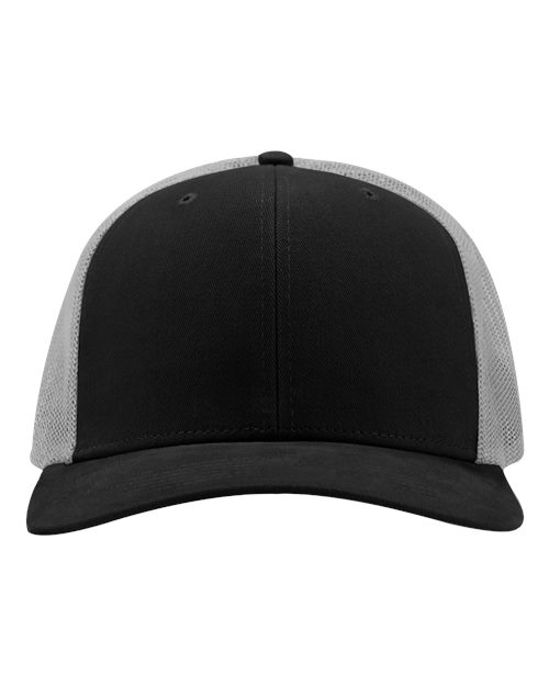 DRI DUCK Heritage Pro Trucker Cap in Black/Fog, front view