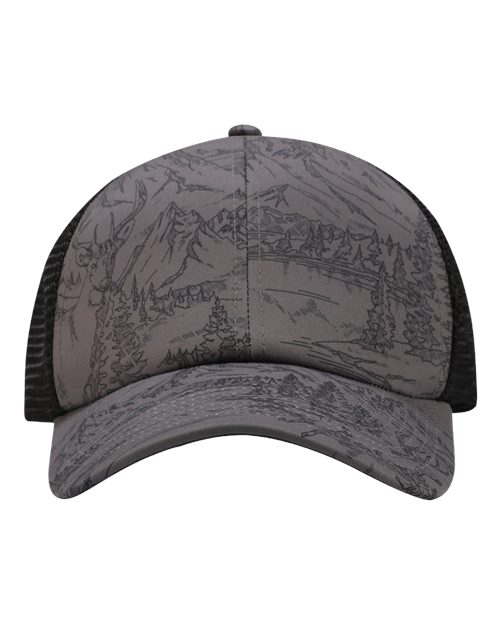 DRI DUCK Buckridge Trucker Cap in Black, front view