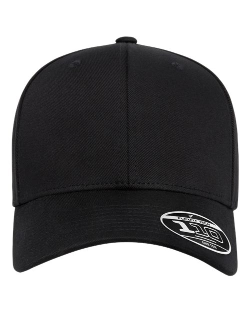 Flexfit Cotton Blend Adjustable Cap in Black, front view