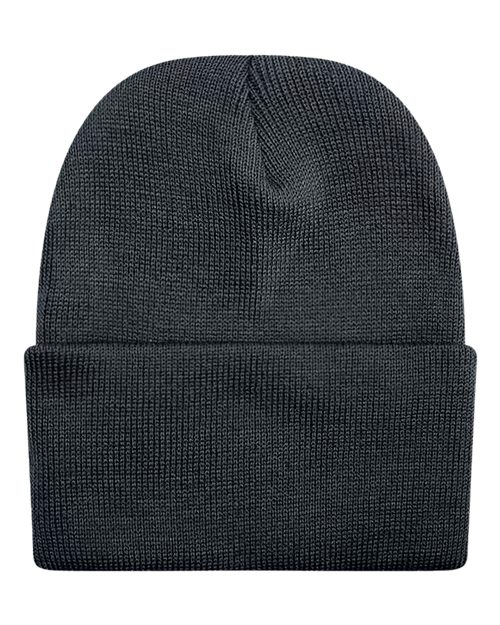 Unionwear Solid Knit Ski Hat in Black, front view