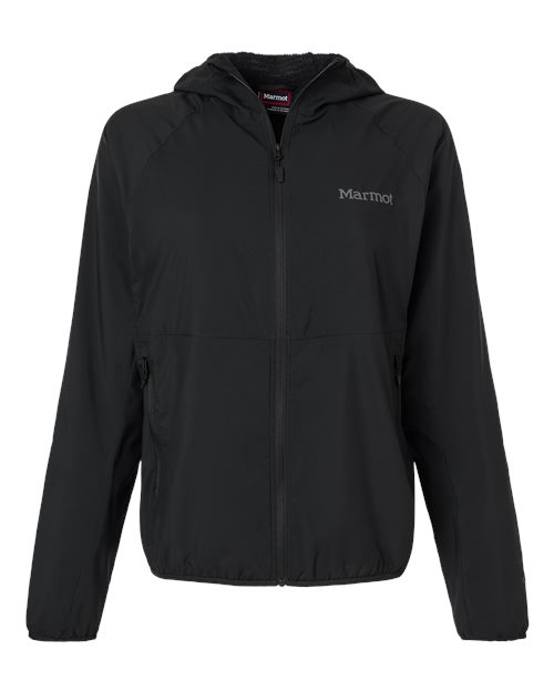 Marmot Women's Aerothermal Soft Shell Hooded Jacket in Black