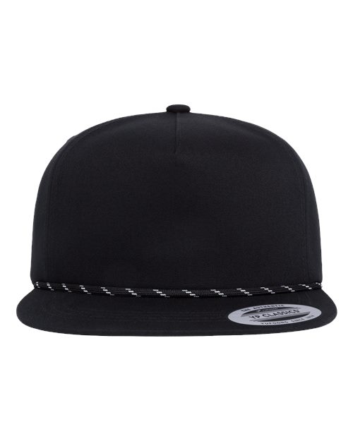 YP Classics Lightly Structured Five-Panel Rope Cap in Black