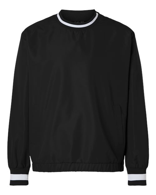 Shaka Wear Unisex Crewneck Windbreaker in Black, front view