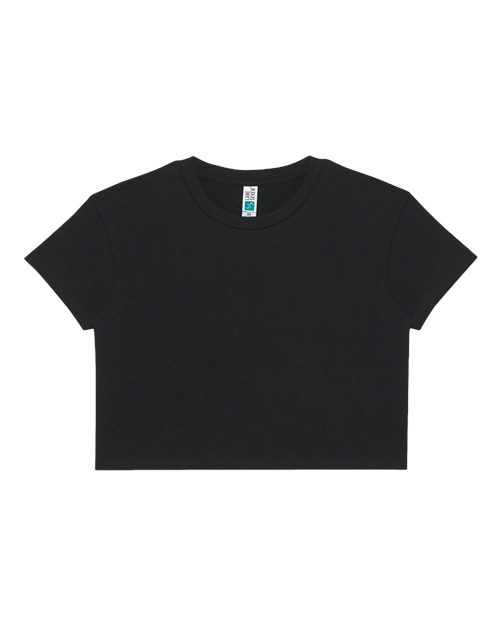 Lane Seven Women's Garment-Dyed Urban Cropped Tee in Pigment Black
