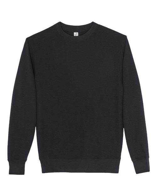 Lane Seven Unisex Thermal Crewneck Sweatshirt in Black, front view