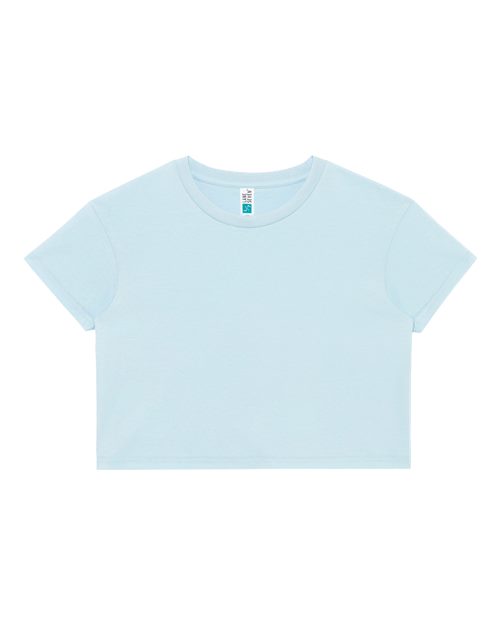 Lane Seven Women's Crop Tee in Baby Blue