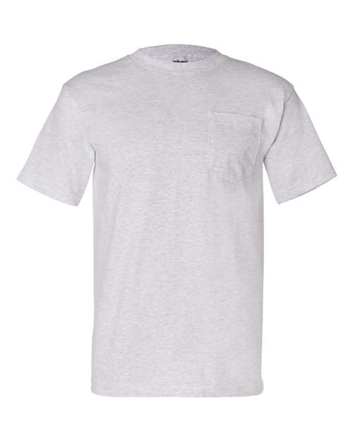 Bayside Unisex USA-Made Pocket T-Shirt in Ash