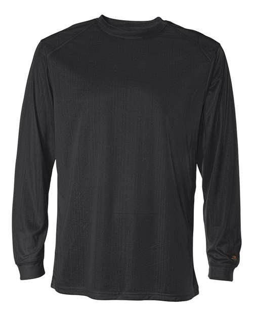 Badger Unisex B-Core Long Sleeve T-Shirt in Black, front view