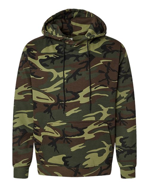 Code Five Unisex Camo Fleece Hoodie Sweatshirt in Green Woodland
