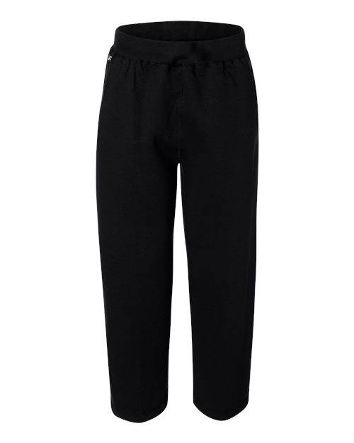 J. America Men's Premium Open-Bottom Sweatpants in Black, front view