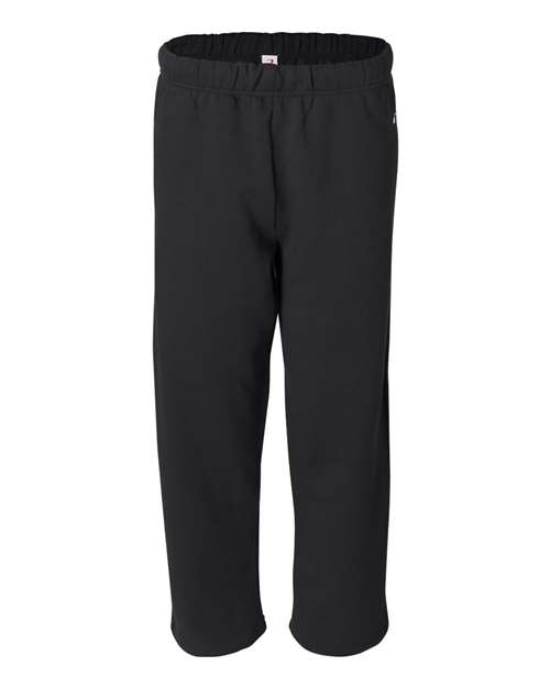 Badger Men's Open-Bottom Sweatpants in Black, front view