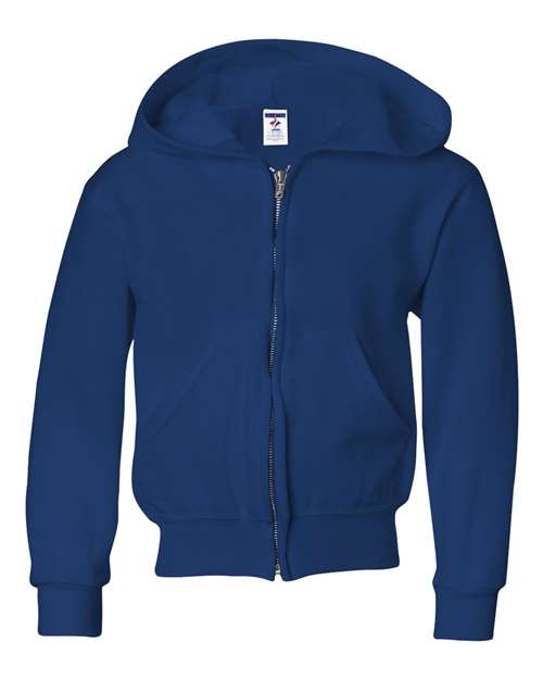 JERZEES Youth NuBlend® Full-Zip Hooded Sweatshirt in Royal