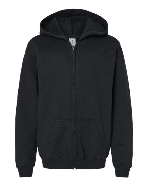 Gildan Youth Heavy Blend™ Full-Zip Hooded Sweatshirt in Black