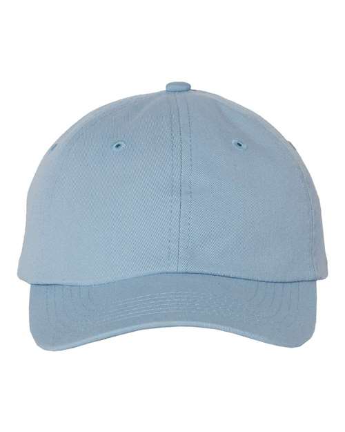 Valucap Youth Small Fit Bio-Washed Dad Hat in Baby Blue, front view