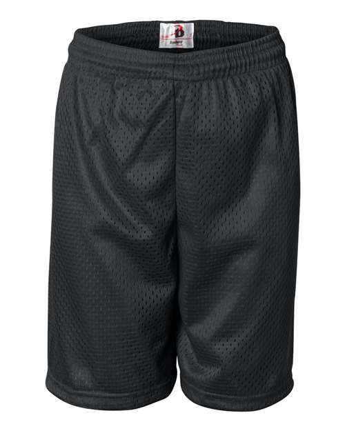 Badger Pro Mesh 6″ Shorts in Black, front view