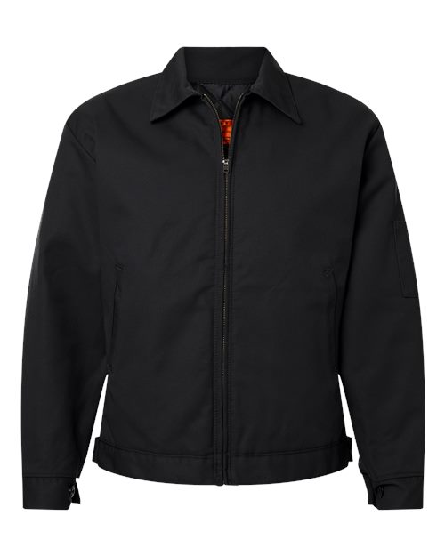 Red Kap Men's Waist Length Jacket in Black, front view