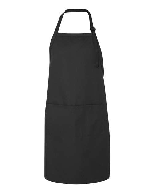 Chef Designs Premium Bib Apron in Black, front view