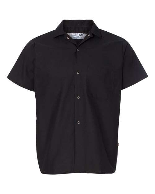 Chef Designs Poplin Cook Shirt with Gripper Closures in Black