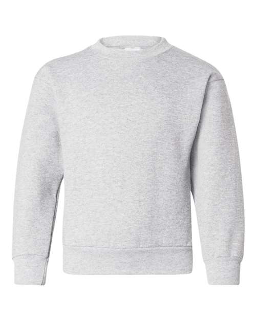 Hanes Youth EcoSmart® Crewneck Sweatshirt in Ash, front view