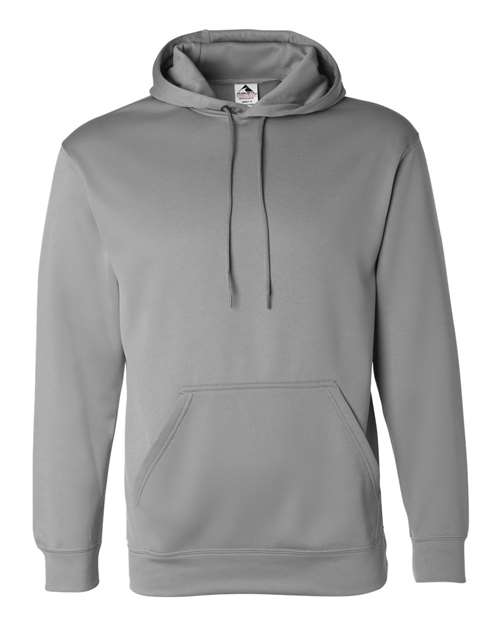 Augusta Sportswear Men's Wicking Fleece Hooded Sweatshirt in Athletic Grey, front view