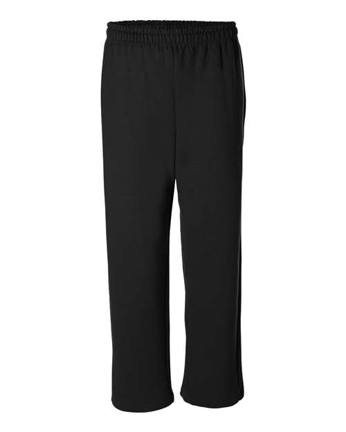 Gildan Unisex Heavy Blend™ Open-Bottom Sweatpants in Black, front view