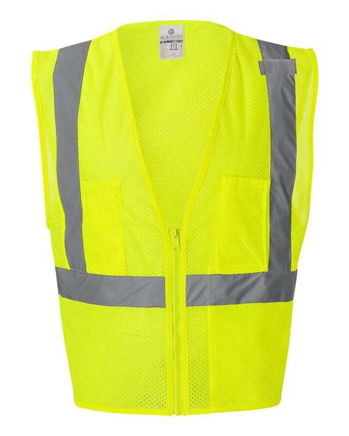 Kishigo Unisex Vest in Lime, front view